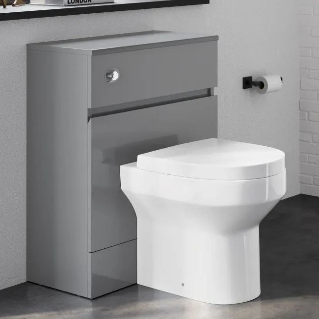 Foster Stone Grey Back To Wall Unit and Denver Toilet