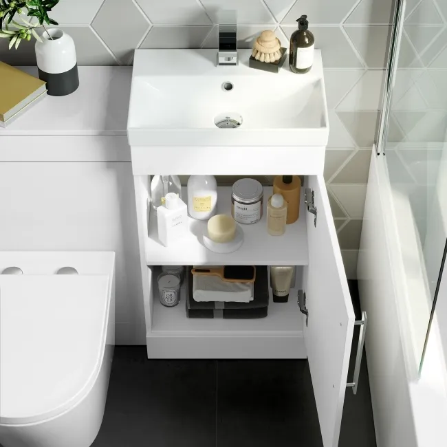 Avon Gloss White Combination Vanity Basin and Boston Toilet 950mm