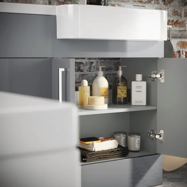 Harper Stone Grey Combination Vanity Basin and Boston Toilet 1200mm - Right Handed