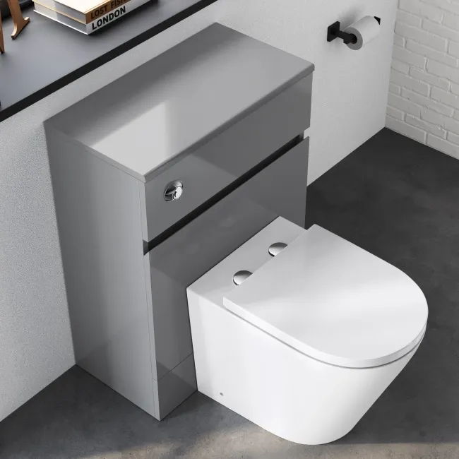 Foster Stone Grey Back To Wall Unit and Boston Toilet