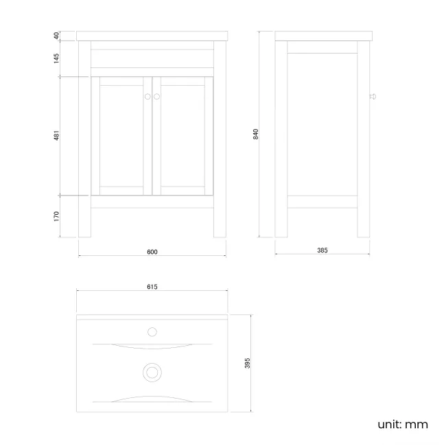 Bermuda Midnight Green Combination Vanity Basin and Seattle Toilet 1100mm