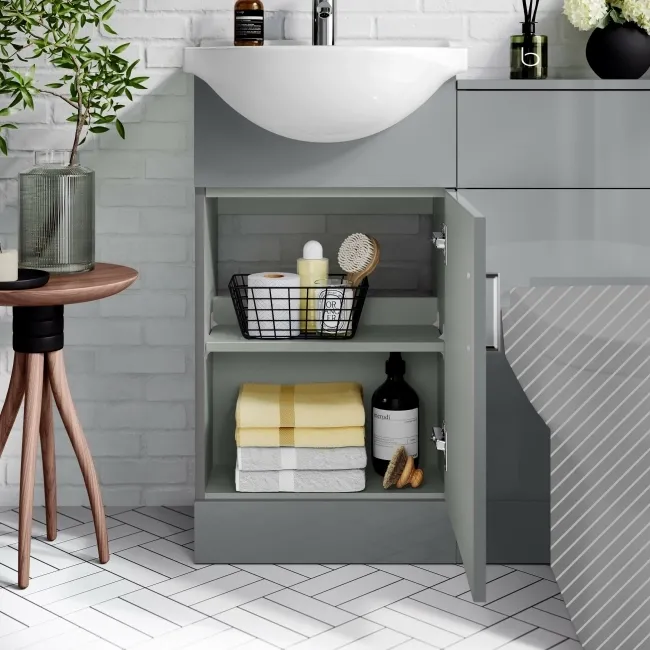 Quartz Stone Grey Basin Vanity and Back To Wall Toilet Unit 950mm