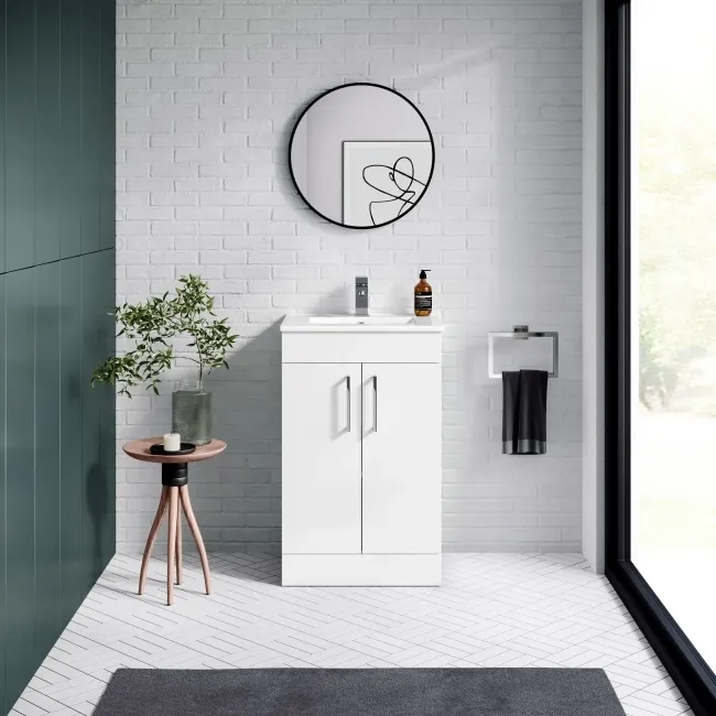 Mersey Gloss White Basin Vanity 500mm