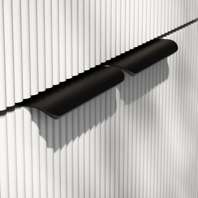 Havana Fluted Coastal White Combination Vanity Basin and Miami Toilet 1000mm - Black Accents