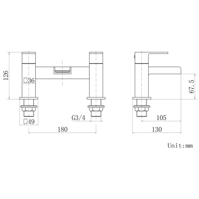 Avon Chrome Waterfall Basin & Bath Mixer Tap Set