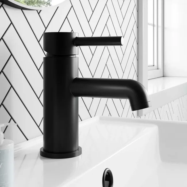 Trent Matt Black Basin & Shower Bath Mixer Tap Set