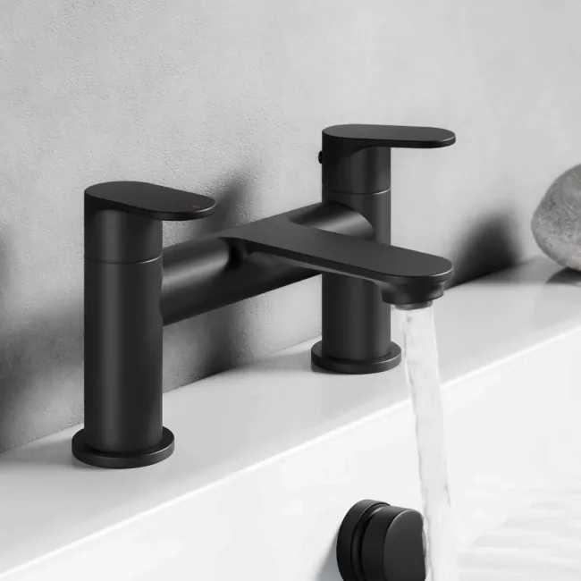Anker Matt Black Basin & Bath Mixer Tap Set
