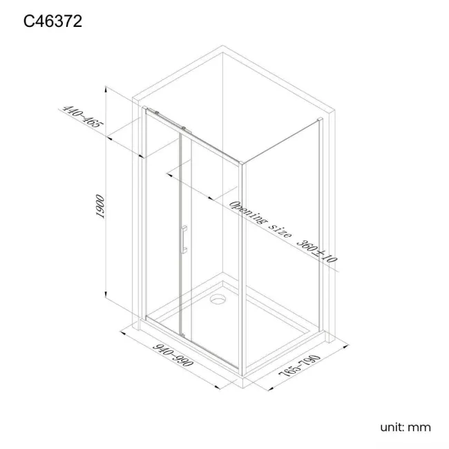 Hamburg Brushed Brass Easy Clean 8mm Sliding Shower Enclosure 1000x800mm - Easy Fix