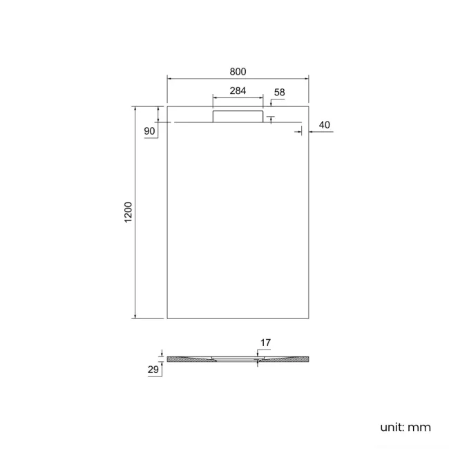 Tokyo Rectangular Matt White Slate Texture Stone Shower Tray 1200x800mm