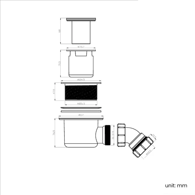 Berlin Rectangular Matt White Slate Effect SMC Composite Shower Tray 1200x800mm