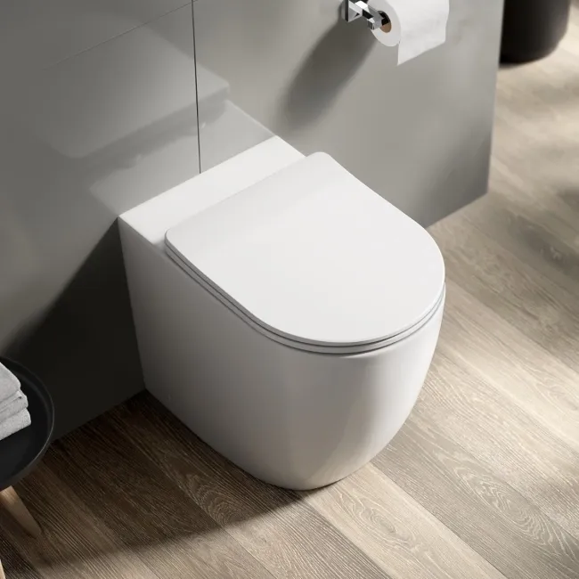 Utah Rimless Comfort Height Back To Wall Toilet With Premium Soft Close Slim Seat