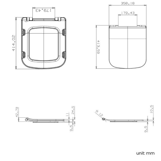 Boise Rimless Close Coupled Toilet With Premium Soft Close Slim Seat