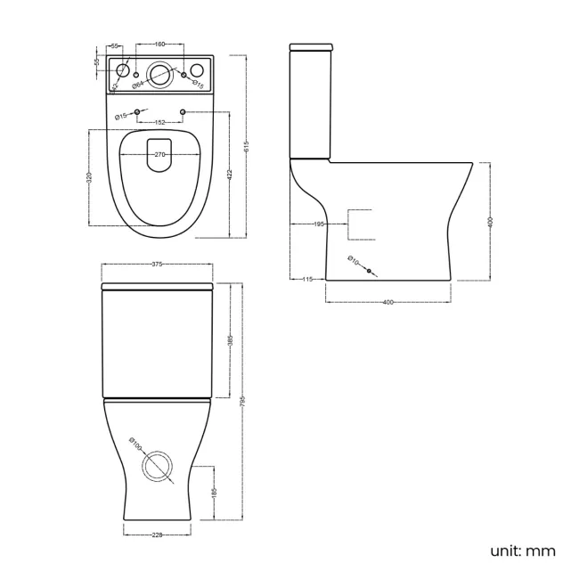Napa Rimless Close Coupled Toilet With Slim Soft Close Seat