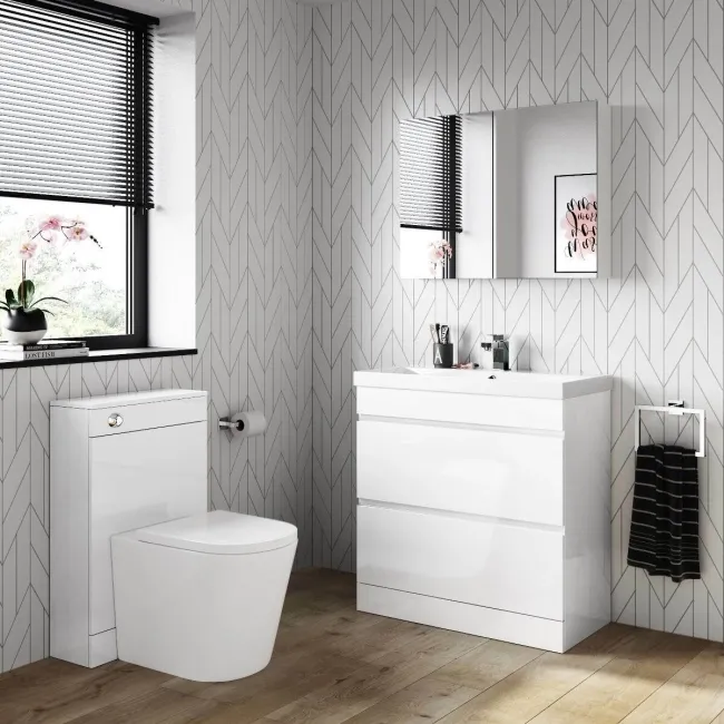 Trent Gloss White Basin Drawer Vanity 800mm