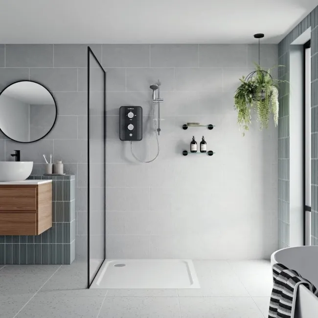Gainsborough Slim Duo Electric Shower Piano Black 8.5KW
