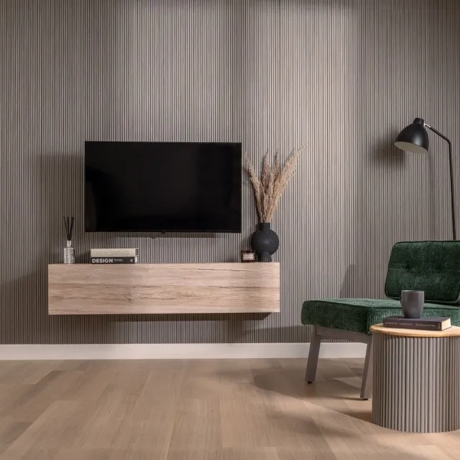 Trepanel Flex® Ash Grey Flexible Acoustic Wood Panels 2400x300