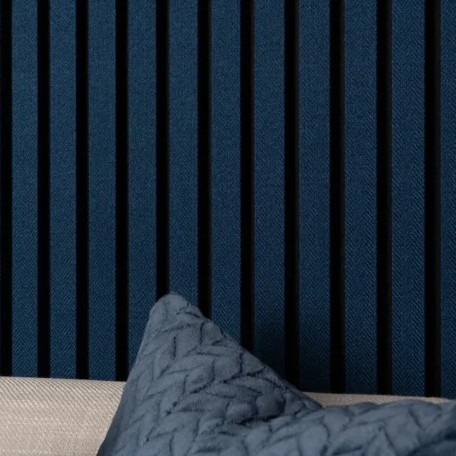 Trepanel® Texture Denim Blue Herringbone Acoustic Wood & Felt Slat Panels