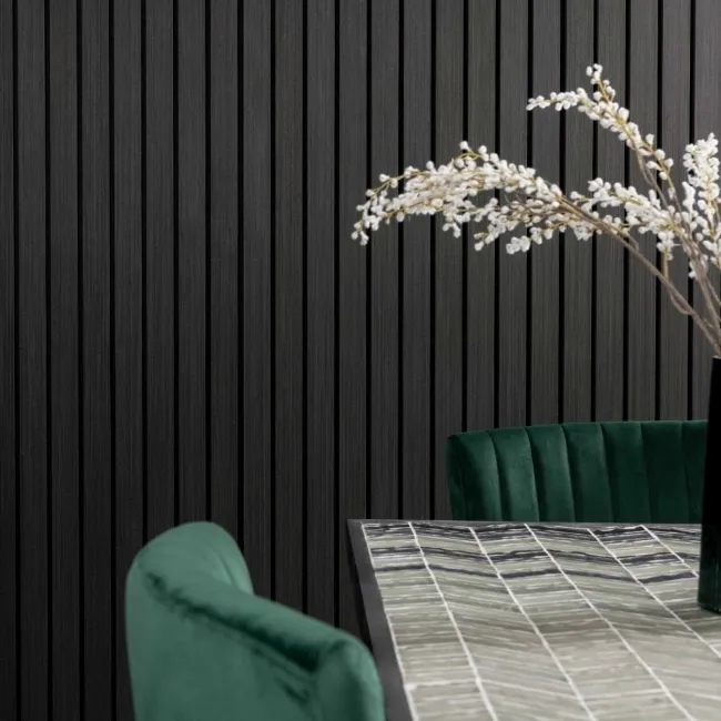 Trepanel® Noir Black Wide Slat Acoustic Wood Wall Panels