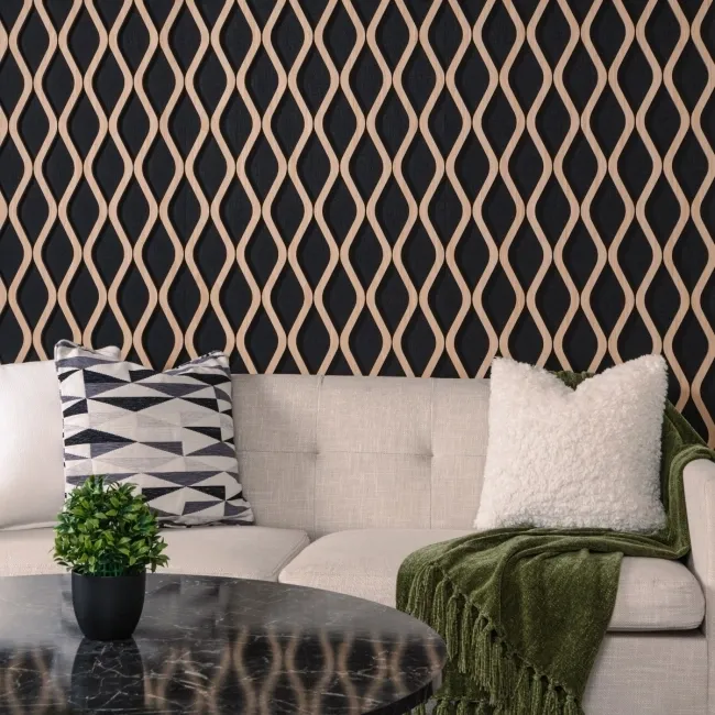 Trepanel® Oak Wave Lattice Acoustic Wood Slat Panels