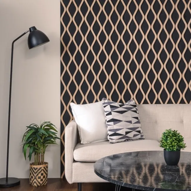 Trepanel® Oak Wave Lattice Acoustic Wood Slat Panels