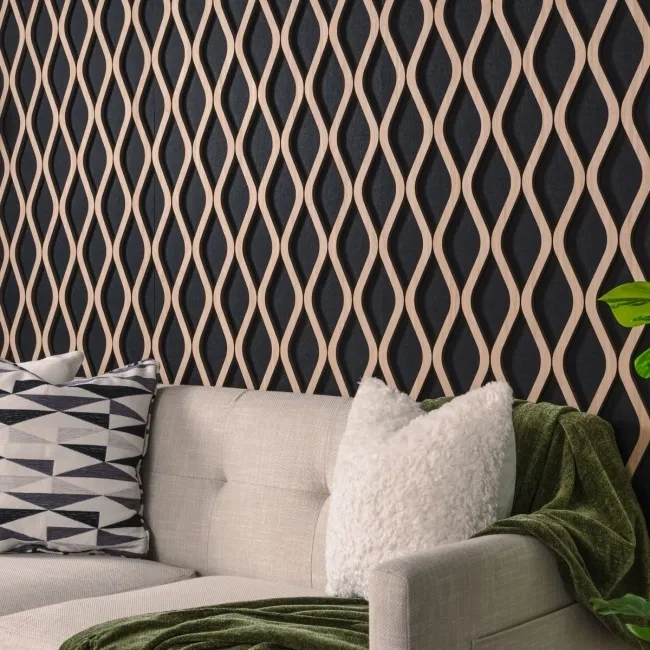 Trepanel® Oak Wave Lattice Acoustic Wood Slat Panels