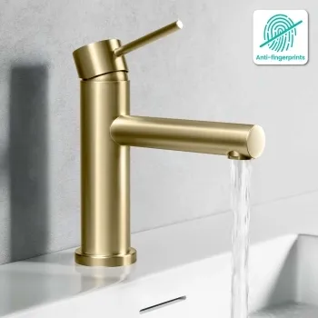 Don Brushed Brass Basin Mixer Tap