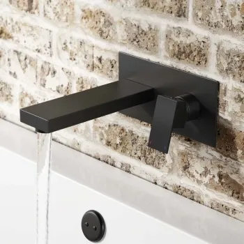 Lea Matt Black Wall Mounted Bath Filler