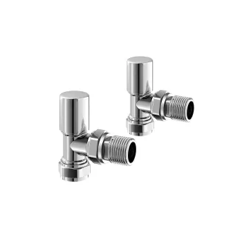 Chrome Angled Manual Radiator Valves (Pair) Standard 15mm