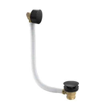 Matt Black Dual Function Overflow Bath Filler & Pop-Up Waste