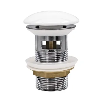 Gloss White Ceramic Dome Basin Waste - Slotted