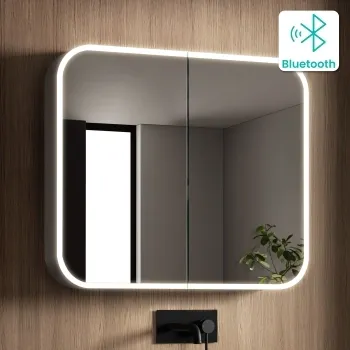 Willow Illuminated LED Mirror Cabinet With BLUETOOTH Speaker & USB Port 700x800mm