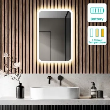 Jolie Battery Operated Illuminated LED Mirror 600x400mm