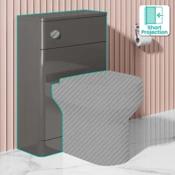 Bali Tungsten Grey Slimline Back To Wall Toilet Unit 500mm