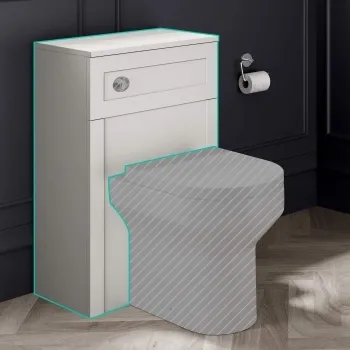 Capri Cotton White Back To Wall Toilet Unit 500mm
