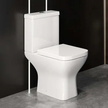 Atlanta Rimless Close Coupled Toilet With Soft Close Seat