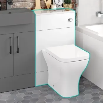 Harper Gloss White Back To Wall Unit 500mm and Atlanta Toilet