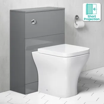 Austin Stone Grey Slimline Back To Wall Unit and Atlanta Toilet