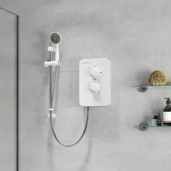 Gainsborough Slim Mono Electric Shower White 8.5kW