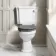 Hudson Traditional Toilet With Graphite Grey Seat & Pedestal Basin Set - Double Tap Hole
