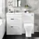 Avon Gloss White Combination Basin Drawer and Atlanta Toilet 1100mm - Left Handed