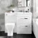 Avon Gloss White Combination Basin Drawer and Atlanta Toilet 1100mm - Right Handed