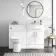 Harper Gloss White Combination Vanity Basin and Aruba Toilet 1200mm - Right Handed