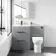 Avon Stone Grey Combination Basin Drawer and Aruba Toilet 1100mm - Black Accents - Left Handed