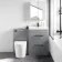 Avon Stone Grey Combination Basin Drawer and Boston Toilet 1100mm - Black Accents