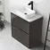 Corsica Tungsten Grey Vanity Drawer with Marble Top & Marin Basin 800mm