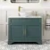 Lucia Midnight Green Vanity with Marble Top & Round Counter Top Basin 1030mm - Brass Knurled Handles
