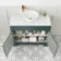 Lucia Midnight Green Vanity with Marble Top & Round Counter Top Basin 1030mm - Brass Knurled Handles