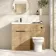 Havana Fluted Country Oak Combination Vanity Basin and Miami Toilet 1100mm - Black Accents