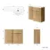 Havana Fluted Country Oak Basin Vanity and Back To Wall Toilet Unit 1100mm (Excludes Toilet) - Chrome Handles - Right Handed
