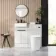 Sicily Fluted Coastal White Combination Vanity Basin with Marble Top & Utah Comfort Height Toilet 1000mm - Black Accents